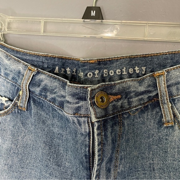 Articles of Society 100% cotton denim distressed cut off shorts size 27 - Picture 2 of 7